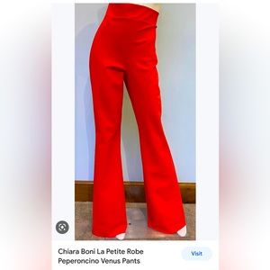 Chiara Boni Red Venus Pants. Long 35” inseam